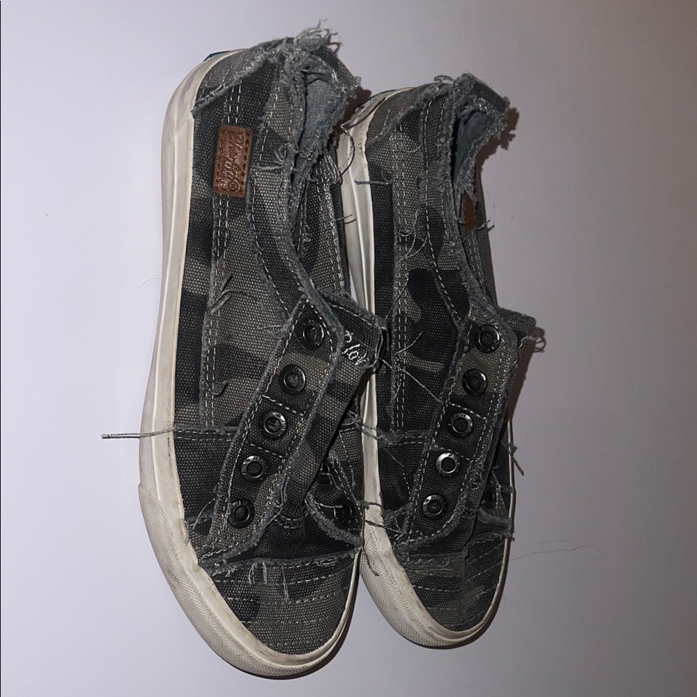 Womens Camo Slip-On Sneakers